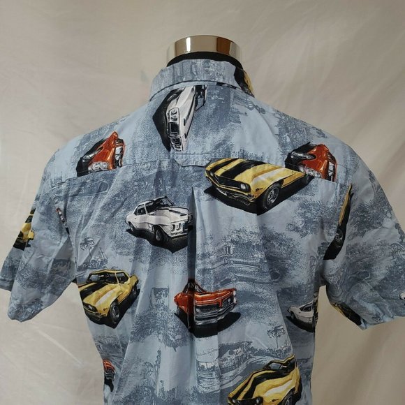 North River Mens Large Blue Muscle Cars Shirt - Picture 7 of 8